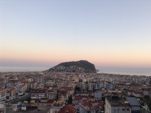 udsigt, solnedgang, alanya