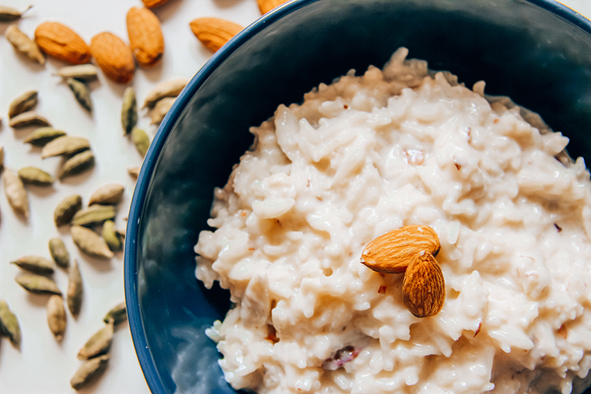 Kheer, indisk dessert, punjabi dessert, indisk risdessert, dessert med ris, ris dessert fra indien, nemme udenlandske desserter, nemmen indiske desserter, dessert fra indien