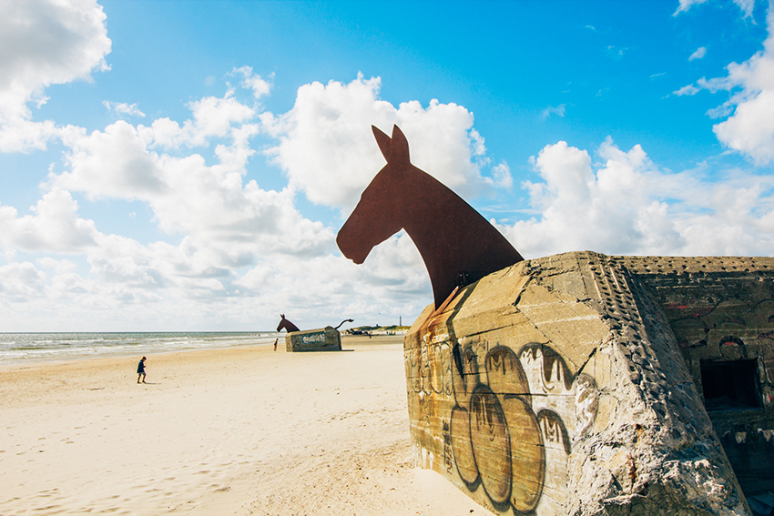 Blåvand, de fire muldyr, bunkers i vestjylland, vestjylland seværdigheder, seværdigheder i vestjylland, seværdigheder i Varde, Seværdigheder i Blåvand, hest bunkers,