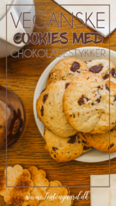 veganske cookies, veganske småkager, veganske cookies med chokoladestykker, veganske opskrifter, opskrifter på veganske småkager, opskrift på veganske cookies, opskrif på cookies med chokolade