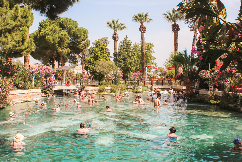 Cleopatra pool, Cleopatra svømmingpool, Pool Pamukkale, Cleopatras pool Pamukkale, Guide til Pamukkale,