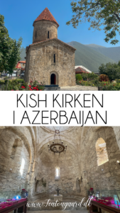 Kish Kirken i Azerbaijan, gammel stenbygget kirke i Kaukasus, historisk kirke i Kish landsbyen, kristen arv i Azerbaijan, Kaukasiens ældste kirke, religiøs seværdighed nær Shaki, albansk-kristen arkitektur, apostolsk historie i Kaukasus, must-see i det nordlige Azerbaijan, smukt restaureret kirke i grønne omgivelser, kulturarv fra det tidlige kristendom, Seværdigheder i Aserbajdsjan, oplevelser i Kaukasus, historiske steder i Aserbajdsjan, Kish kirken i Shaki-regionen,